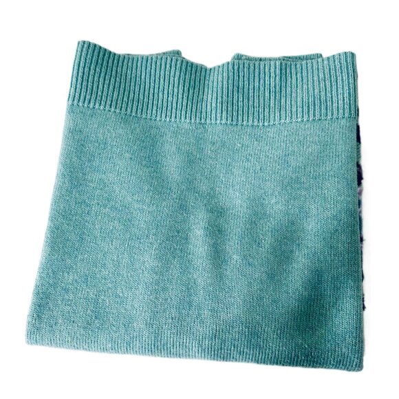 Talbots Mockneck Chevron Fair Isle Sweater MP Ice Green Cotton Blend – Pre-Owned - Picture 3 of 10